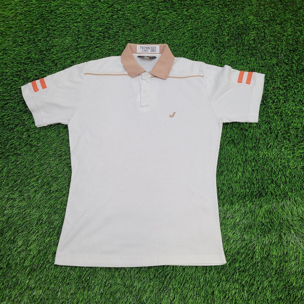 Vintage 80s Jantzen MOD Polo Shirt Small 18x26 White
